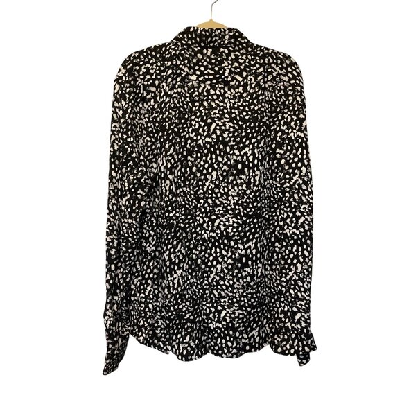 The Kooples Black & White Printed Button-Up Long Sleeve Shirt L & XXL - Picture 2 of 5